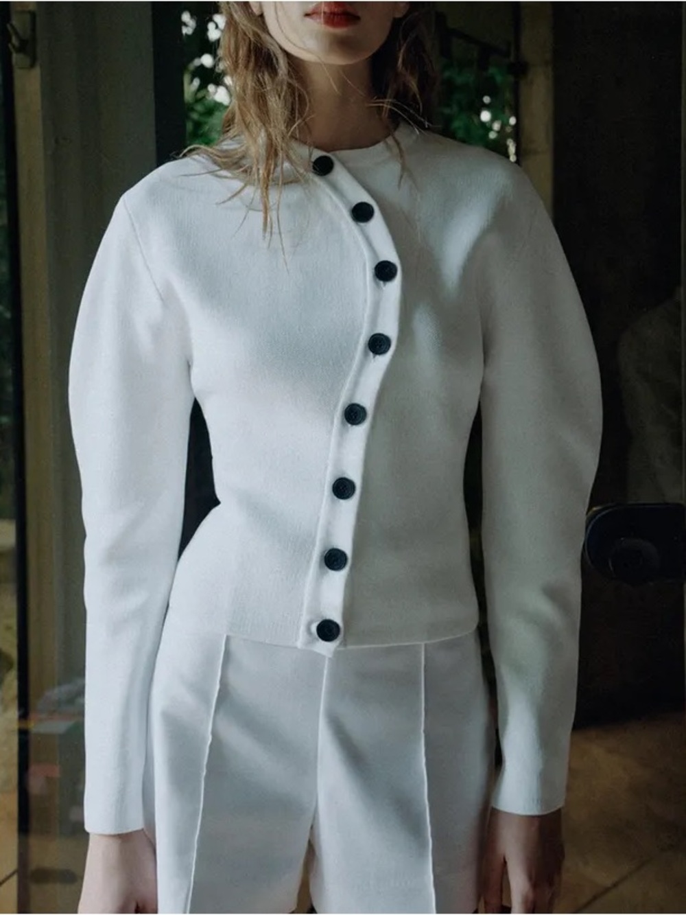 NWT Zara Asymmetrical Button-Front Cardigan